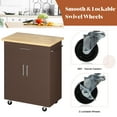 thumbnail image 5 of Walsunny Kitchen Island Table Stand with Storage on Wheels,Rolling Kitchen Cart Storage Cabinet with Drawer,Brown, 5 of 10