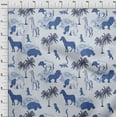 thumbnail image 4 of oneOone Velvet Medium Blue Fabric Tropical Animal Fabric For Sewing Printed Craft Fabric By The Yard 58 Inch Wide, 4 of 4