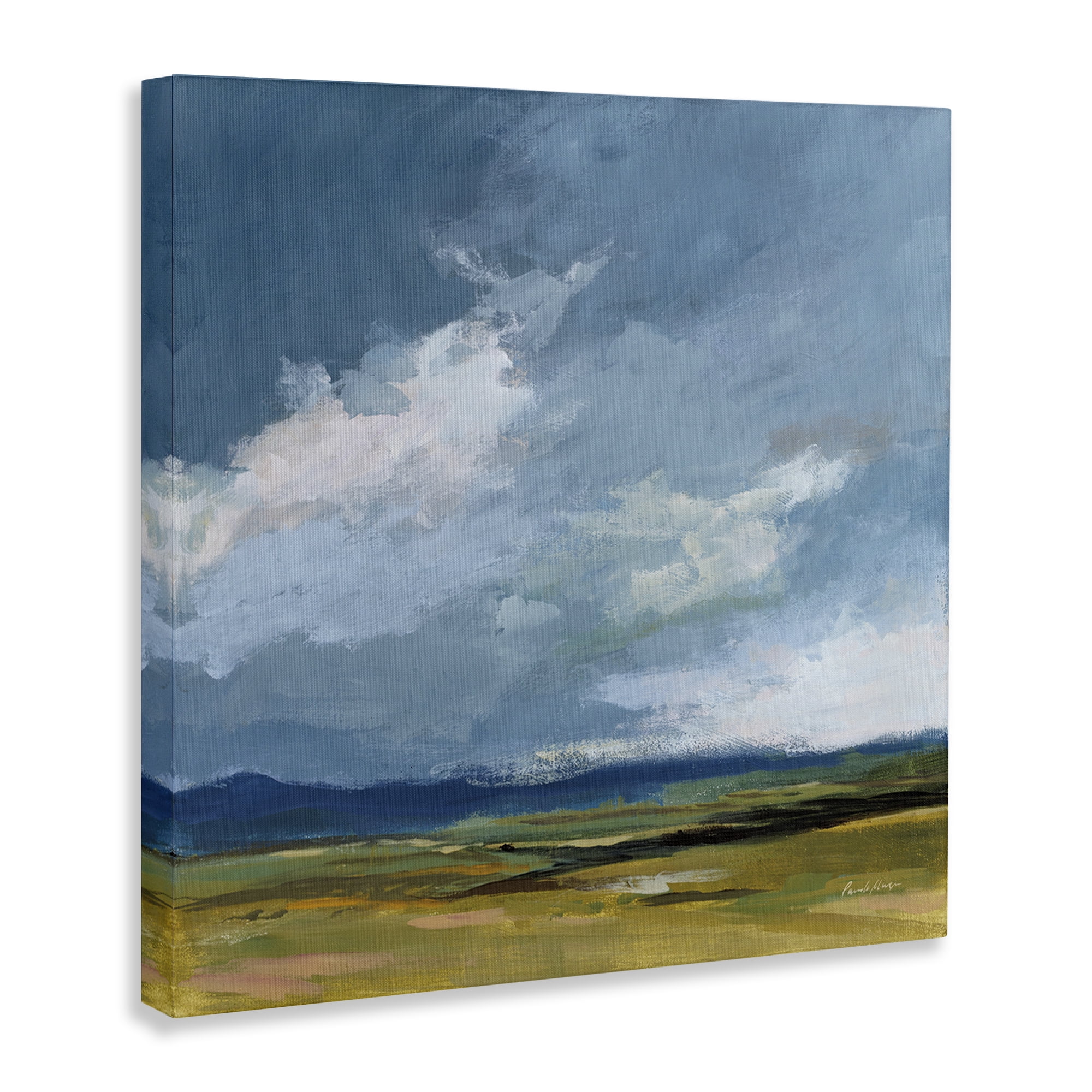 Stupell Industries August Storm Landscape Landscape Painting Gallery Wrapped Canvas Art Print Wall Art, 30 x 30