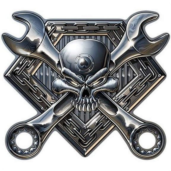 SignMission P-1414 Steel Skull 14 in. Novelty Sign - Steel Skull