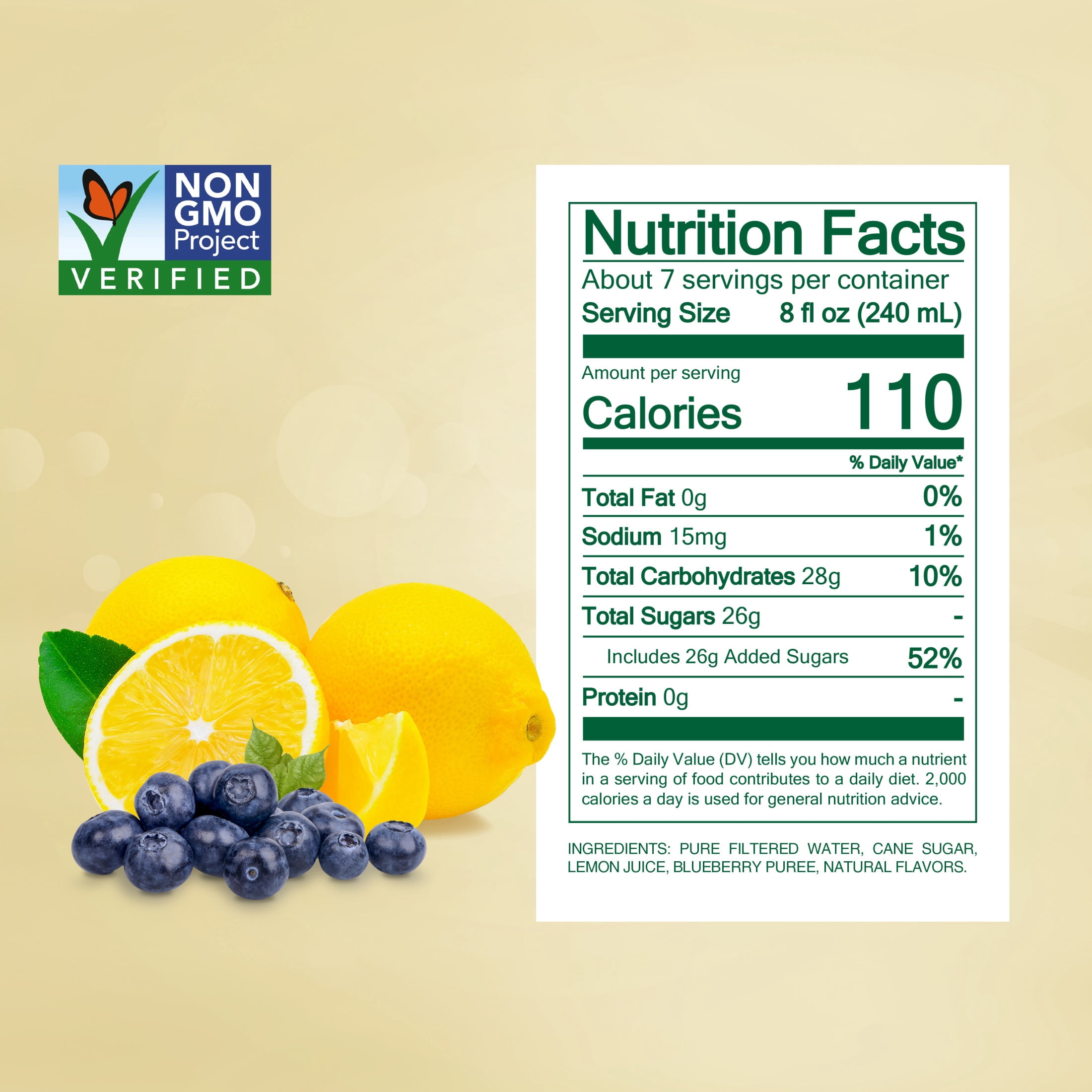 Simply Lemonade with Blueberry Bottle, 52 fl oz