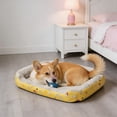 thumbnail image 4 of Orthopedic Dog Bed Soft Pet Sofa Mat Washable Crate Pad for Small Medium Dogs Cats Indoor(Yellow-M), 4 of 6