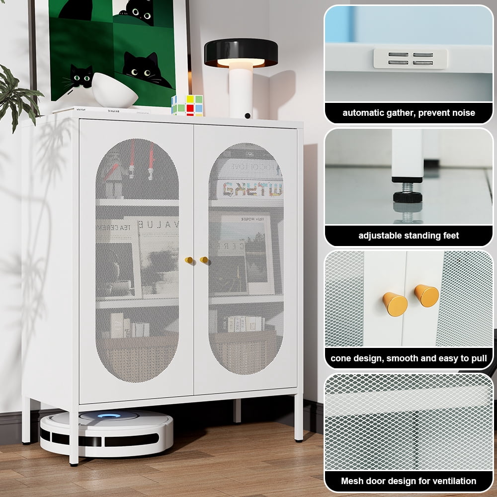 Fumedo Metal Cabinet,Metal Locker Storage Cabinet with 2 Doors and Adjustable Shelves