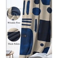thumbnail image 3 of Blue Color Block Kitchen Curtains Impressionist Abstract Geometric Cafe Short Curtains for Bathroom Blackout Window Curtain Grommet Small Window Treatment Drapes for Bedroom Living Room 27.5"x39"x2, 3 of 9