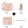 thumbnail image 4 of Montana West Small Wallet for Women Floral Embossed RFID Bifold Mini Card Holder with Tassel, Pink, 4 of 7