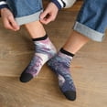thumbnail image 3 of Rateoe Dragon1 Pattern Quarter Crew Socks,Toe Seamed Ankle Socks,Cotton Cushioned Breathable Athletic Crew Sports Socks, 3 of 7