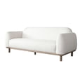thumbnail image 2 of Benjara Lary Retro Modern Sofa- 84" Light Barley White Polyester- Caramel Brown, 2 of 6