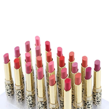 24Pcs Leopard Print Lipsticks Moisturizing Lip Balms Waterproof and Long Lasting 12