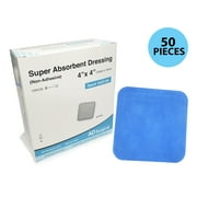 AD Surgical | Sterile Super Absorbent Dressing | Non-Adhesive | 4" x 4" | 50 Packs