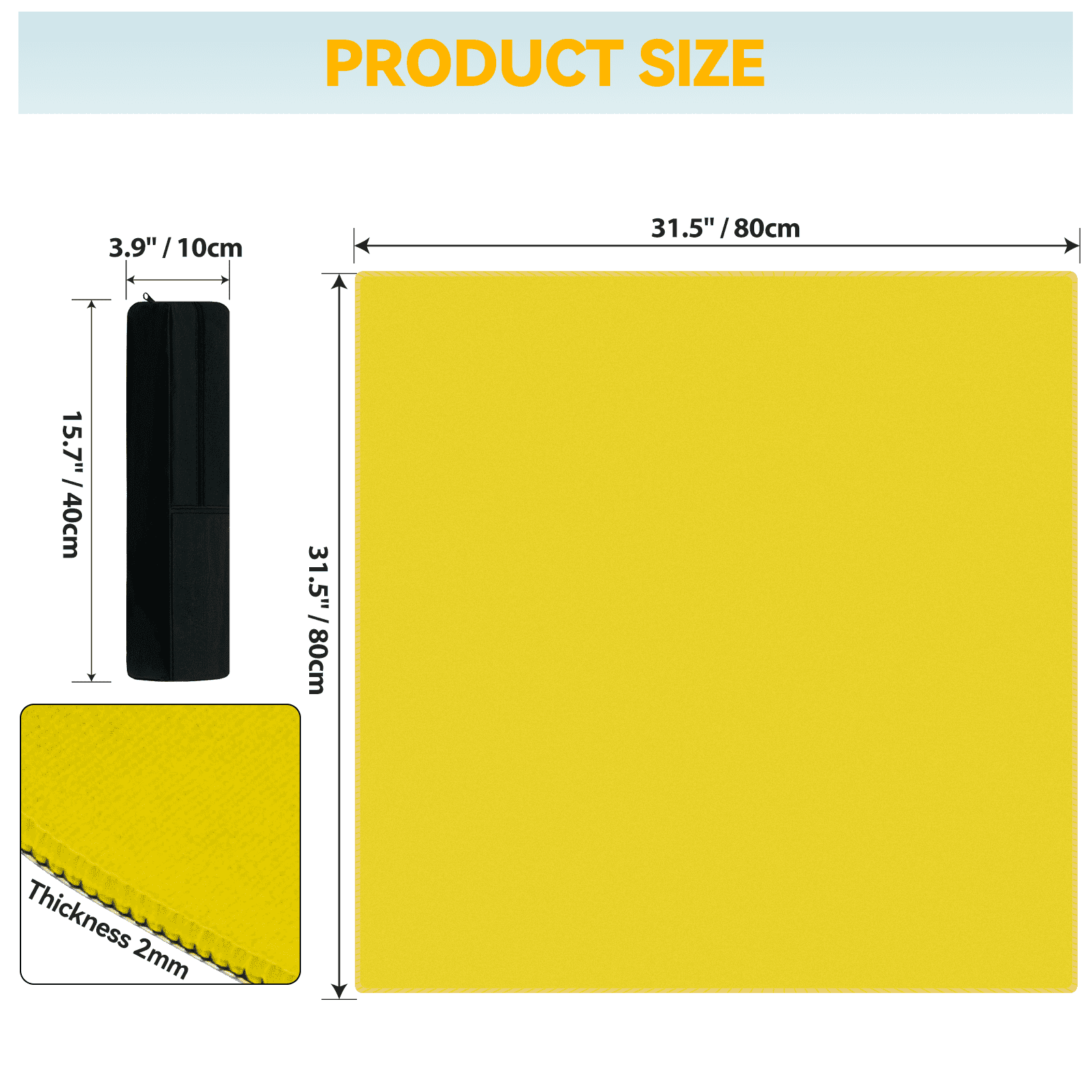Noise Reducing Anti-Slip Table Cover Pad | Portable Game Mat for Mahjong, Poker, Cards, Dominoes with Carry Bag (Yellow)