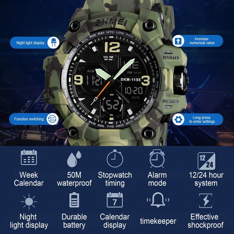 SKMEI Men's Military Sports Watch with Digital Display photo 4