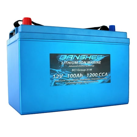 Dual Purpose Deep Cycle Lithium Marine Trolling Battery Group 31 Replaces Optima D31M 1200CCA