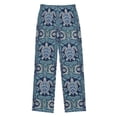 thumbnail image 2 of Kids' Pajama Pants Soft Relaxed Fit Sleep Pants Lounge Pants with Pockets Dark Teal Turtle Pattern Small, 2 of 9