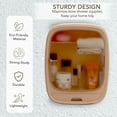 thumbnail image 4 of Armoire de Bain Ovale, Boîte de Rangement, Rangement, Porte à Fermeture Magnétique Semi-Transparente, Armoire de Salle de Bain, Résistante à l'Humidité, Portable, Résistante à la Rouille, Résistante aux Taches (Brun) Lot de 1, 4 of 4