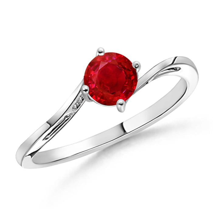925 Sterling Silver Red Ruby Ring Natural Solitaire Gemstone Size 5-11 