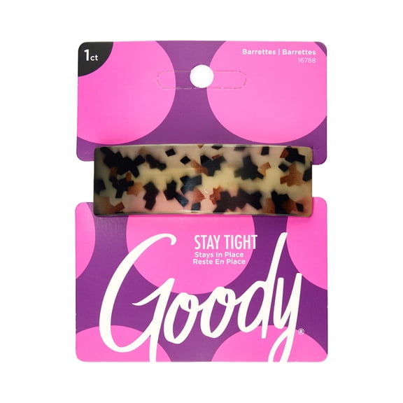 Goody SlideProof Grip Tort Barrette for All-Day Comfort, No-Damage Hair Accessory, 1 Count