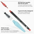 thumbnail image 3 of Arteza Blendable Ink Real Brush Tip Artist Brush Pens Set, Assorted Colors, Set of 48, 3 of 8