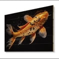 thumbnail image 2 of Designart "Yellow Kois Fish Golden I" Animals Print on Natural Pine Wood, 2 of 5