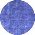 thumbnail image 1 of Ahgly Company Machine Washable Indoor Round Oriental Blue Industrial Area Rugs, 4' Round, 1 of 4