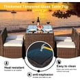 thumbnail image 4 of 5 Pieces Patio Dining Sets Outdoor Space Saving Rattan Chairs with Glass Table Patio Furniture Sets Cushioned Seating and Back Sectional Conversation Set, 4 of 8