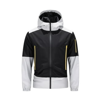 Mens Pullover Windbreaker Jacket Waterproof Hooded Anorak Rain