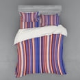 thumbnail image 2 of Abstract Duvet Cover Set, Gradient Color Vertical Stripes Lines Art Retro Graphic Display, Bedding Set with Shams and Fitted Sheet, 3 Sizes, by Ambesonne, 2 of 3