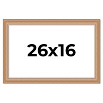 26x16 Frame Charleston Honey Brown Solid Wood Picture Frame Width 1.75 Inches | Interior Depth 0.5