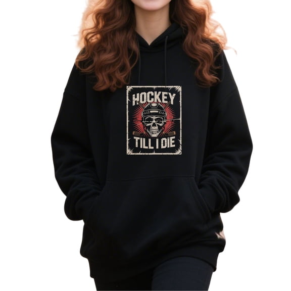 Urban Hockey Hoodie for Men and Women, Unisex Pullover Hooded Sweatshirt, Comfortable Cotton Poly Blend, Casual Everyday Streetwear
