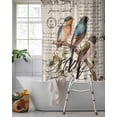 thumbnail image 2 of Split Shower Curtain for Transfer Bench, Country Birds Fabric Shower Curtains for Bathroom, Envelope Postmark Vintage Farmhouse Botancial Tub Sliding Transfer Bench Waterproof Bath Curtains 72"x72", 2 of 9