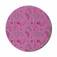 thumbnail image 1 of Botany Mouse Pad for Computers, Sketch Style Leaves Twigs Bubbles Berries Circles Illustration Pattern, Round Non-Slip Thick Rubber Modern Mousepad, 8" Round, Pale Fuchsia Hot Pink, by Ambesonne, 1 of 2