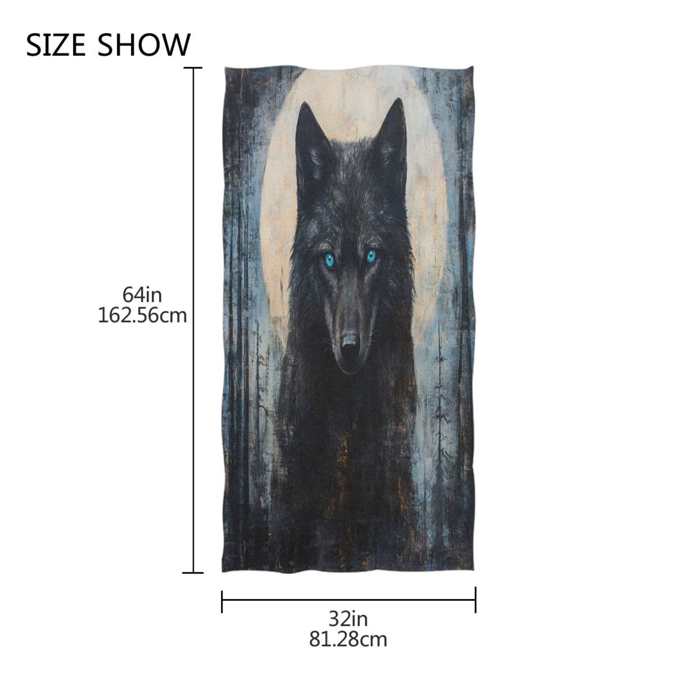 Qxltty Dark Forest Wolf King Extra Large Bath Towel 32"x64" Super Soft Highly Absorbent Quick Dry Shower Towel for Hotel Bathroom Guest Spa Gym