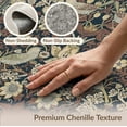 thumbnail image 6 of ODIKA 3'x5' Navy Blue Ornate Floral Washable Throw Rug Intricate Botanical Motifs With Classic Symmetrical Design Stain Resistant, Low Profile, Non-Slip for Entryway, Kitchen, Mudroom, 6 of 7