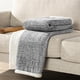 thumbnail image 5 of PAVILIA Melange Manta Sherpa gris claro para sofá, cálida, suave y acogedora, reversible, sofá cama, felpa gruesa, manta grande de forro polar para coche, decoración de la habitación del hogar, regalo, 5 of 9