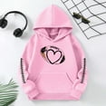 thumbnail image 4 of Big Girls Hooded Sweatshirt Kids Pullover Hoodie Casual Football Print Unisex Athletic Top Clothing Pink Size 9-10T, 4 of 4