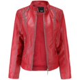 thumbnail image 1 of Chaqueta motera de cuero sintético para mujer, 1 of 2