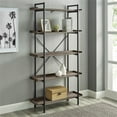 thumbnail image 2 of Pemberly Row 68" Engineered Wood and Metal 5-Shelf Bookcase in Gray Wash, 2 of 6