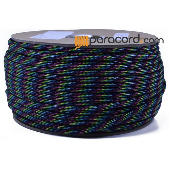 Bored Paracord Brand 550 Type III Paracord - Neon Stripes - 250 Feet Spool
