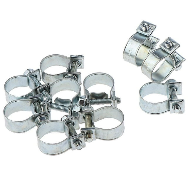 Abrazadera de manguera, 10 piezas de abrazadera de manguera de engranaje de tornillo de hierro, abrazadera de manguera de combustible, M 14 - 16 mm