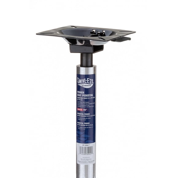 Attwood Marine Boat Seat Pedestal SP-3204-T Lock N Pin; Post Only; Adjustable Height; 24 Inch To 30 Inch Adjustable Height; 1.77 Inch Diameter Post; Brushed; Aluminum; ABYC Code - B; Without Handle