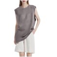 thumbnail image 2 of Plus Size Tank Tops for Women Sleeveless Round Neck Retro Tank Gray XXXL, 2 of 3