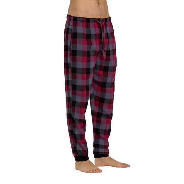 patterned flannel jogger pajama pants for men