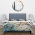 thumbnail image 3 of Designart "Orange Blue Maple Tree Glowing Agate I" Floral Bedding Covert Set - Tree Maple Orange Traditional Bed Set With 2 Shams, 3 of 6