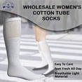 thumbnail image 6 of 12 Pack of Yacht & Smith 26 Inch Wholesale Women's Tube Socks, Women's Cotton Referee Sport Socks Size 9-11 (White, 12), 6 of 7