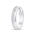 thumbnail image 3 of 14kt White Gold Mens Machine Set Round Diamond Wedding Channel Band Ring 1/4 Cttw, 3 of 4