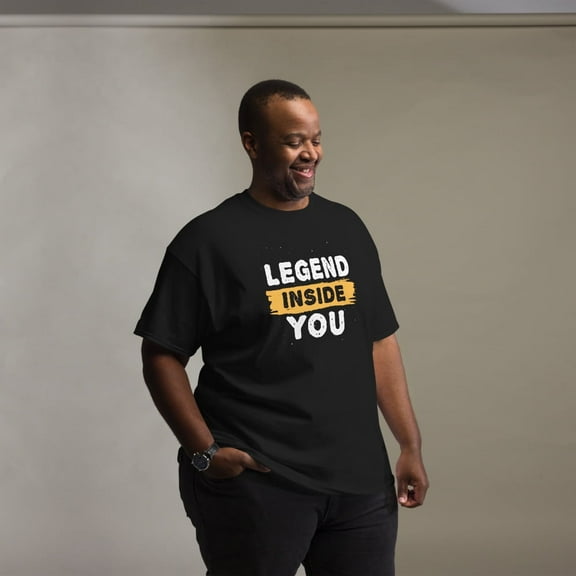 Motivational Quote Legend Inside You Gift Graphic classic tee (Black, S)