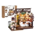 thumbnail image 1 of Kit de casa de muñecas en miniatura Rolife Coffee Shop con luces LED, 1 of 7