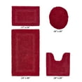 thumbnail image 2 of Better Trends Bath Rug 4 Piece Set 100% Cotton Soft Bathroom Seat Covers, Water Absorbent, Reversible, Machine Washable for Bathroom Decor Toilet Base Contour, Lid Cover Red Lux Collection, 2 of 4