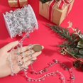 thumbnail image 3 of 1 Roll 16.4Ft/5m Silver Bead Garland Christmas Tree Garland Strands Iridescent Diamond Beaded Trim Bead String Garland Ornaments for Wedding Party Home Holiday Chandelier Decoration, 3 of 6