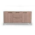 thumbnail image 2 of Modrest Boston Stainless Steel & Faux Concrete Office File Cabinet in Brown Oak, 2 of 5