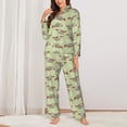thumbnail image 2 of Balery Twig Sloth Conjunto de Pijama con Estampado para Mujer, Conjunto de Dos Piezas con Manga Larga, Ropa de Dormir Suave con Bolsillos, Pijamas Cómodos-Small, 2 of 7